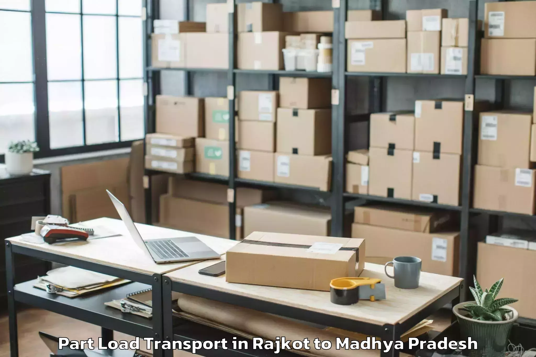 Rajkot to Buxwaha Part Load Transport Booking